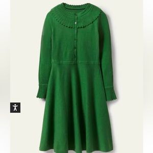 Boden Abercorn Knitted Dress - green/conifer 8P